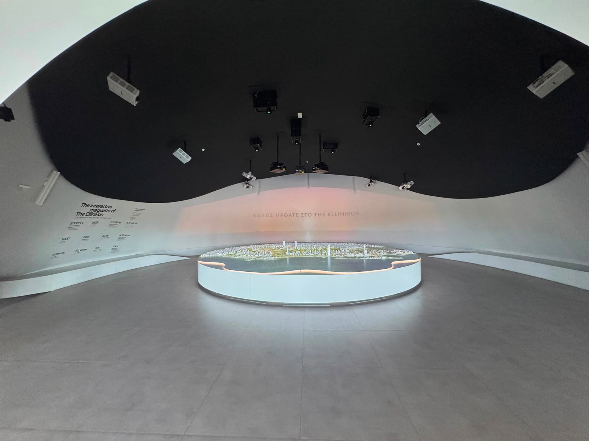 Auditorium with the illuminated scale model of The Ellinikon